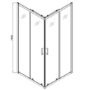 900mm Chrome 6mm Glass Square Corner Entry Shower Enclosure with Shower Tray - Carina