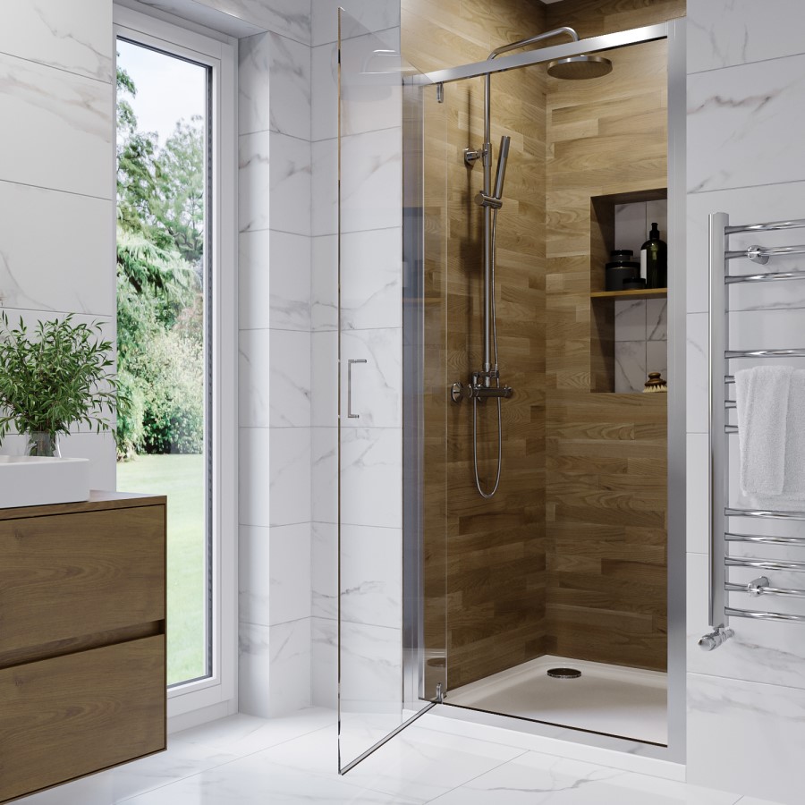 900mm Hinged Door Shower Enclosure 6mm Glass - Carina