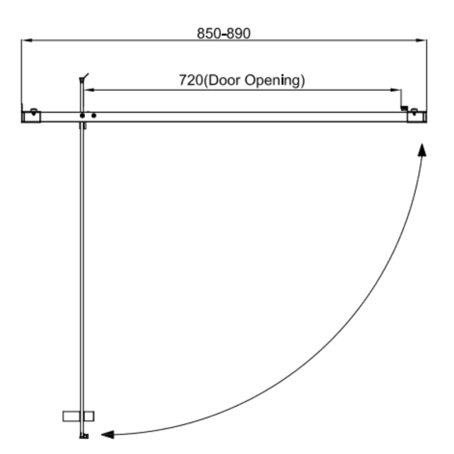 900mm Hinged Door Shower Enclosure 6mm Glass - Carina