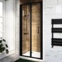 900mm Black Bi-Fold Door Shower Enclosure 6mm Glass - Carina