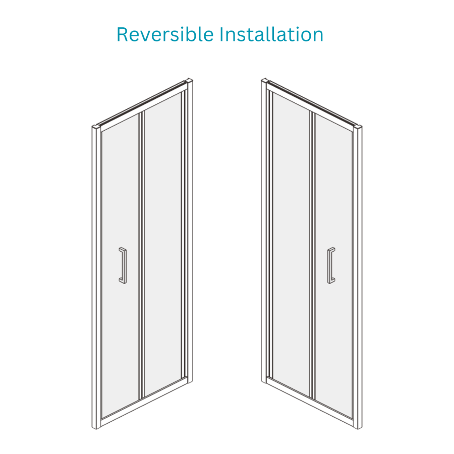 900mm Black Bi-Fold Door Shower Enclosure 6mm Glass - Carina