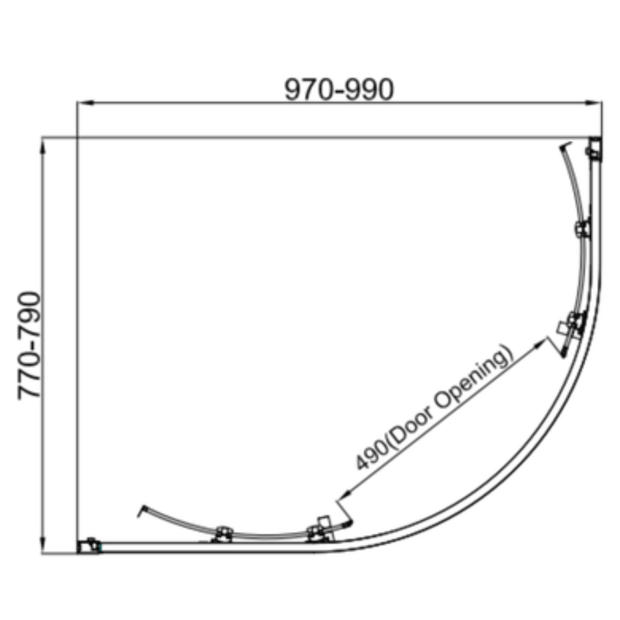 1000x800mm Chrome 6mm Glass Offset Quadrant Shower Enclosure - Carina