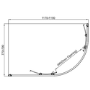 1200x800mm Carina 6mm Offset Quadrant