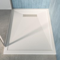 1000x800mm Rectangular 25mm Slimline White Stone Resin Shower Tray – Cascade
