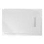 1400x800mm Rectangular 25mm Slimline White Stone Resin Shower Tray – Cascade