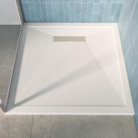 900x900mm Square 25mm Slimline White Stone Resin Shower Tray – Cascade