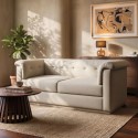 CBB001 Cream Chenille 3 Seater Sofa - Caleb