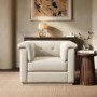 Cream Chenille Armchair - Caleb 