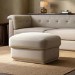 Cream Chenille Ottoman Storage Footstool - Caleb
