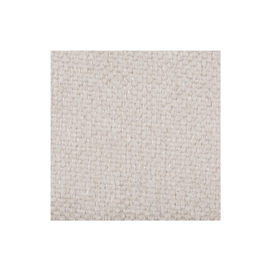 Cream Chenille Ottoman Storage Footstool - Caleb