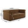 Brown Chenille 3 Seater Sofa - Caleb 