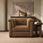 Brown Chenille Armchair - Caleb 