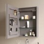 Single Door Chrome Bathroom Mirror Cabinet with Lights & Shaver Socket 500 x 700mm - Celeste