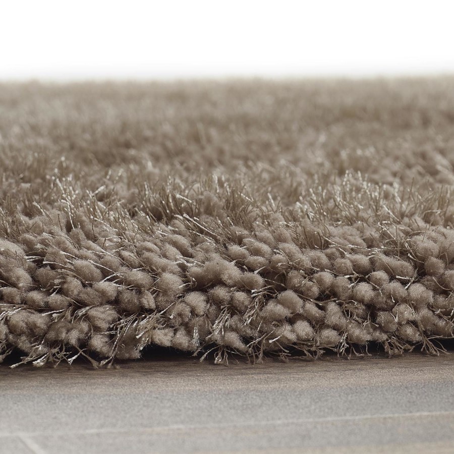Round Shaggy Brown Rug - 133 x 133 cm - Chicago - Origins