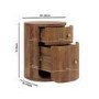 Mango Wood Round 2 Drawer Bedside Table - Full Assembled - Chakra