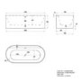 Matt White Freestanding Double Ended Bath with Ledge 1700 x 765mm - Clara