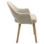 Set of 2 Beige Upholstered Dining Chairs with Oak Legs - Colbie