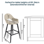 Set of 2 Black and Beige Upholstered Kitchen Stools with Back - Colbie