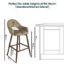 Walnut and Beige Faux Leather Kitchen Stool with Back - Colbie