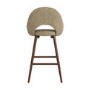 Walnut and Beige Faux Leather Kitchen Stool with Back - Colbie