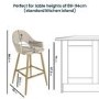 Gold and Beige Upholstered Kitchen Stool with Back - Colbie