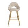Gold and Beige Upholstered Kitchen Stool with Back - Colbie