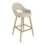 Gold and Beige Upholstered Kitchen Stool with Back - Colbie