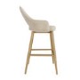 Gold and Beige Upholstered Kitchen Stool with Back - Colbie