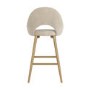Gold and Beige Upholstered Kitchen Stool with Back - Colbie