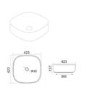 Square Countertop Basin 423mm - Clifton