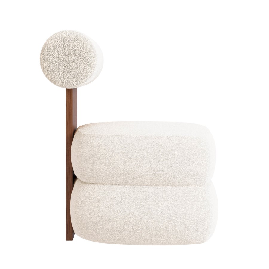 Cream Boucle Roll Back Dressing Table Chair - Cleo