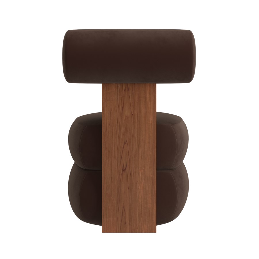 Brown Roll Back Dressing Table Chair - Cleo