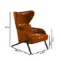 Burnt Orange Velvet Wingback Accent Chair - Clarence