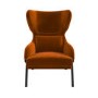 Burnt Orange Velvet Wingback Accent Chair - Clarence
