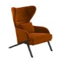 Burnt Orange Velvet Wingback Accent Chair - Clarence