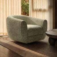Sage Green Chenille Round Swivel Tub Chair - Celine