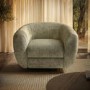 Sage Green Chenille Round Swivel Tub Chair - Celine