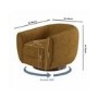 Caramel Brown Chenille Round Swivel Tub Chair - Celine