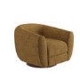 Caramel Brown Chenille Round Swivel Tub Chair - Celine