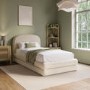 Cream Upholstered Single Bed Frame with Storage Drawer – Connie