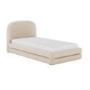 Cream Upholstered Single Bed Frame with Storage Drawer – Connie