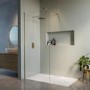 800mm Brushed Brass Shower Screen for Wet Room & Walk In Shower – Corvus