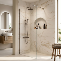 CORNK700 700mm Nickel Shower Screen for Wet Room & Walk In Shower - Corvus
