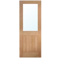 Internal Oak Half-Glazed Cottage Door with Clear Glass - Pre-Finished - 1981 x 686 x 35mm - Mexicano - Dalby