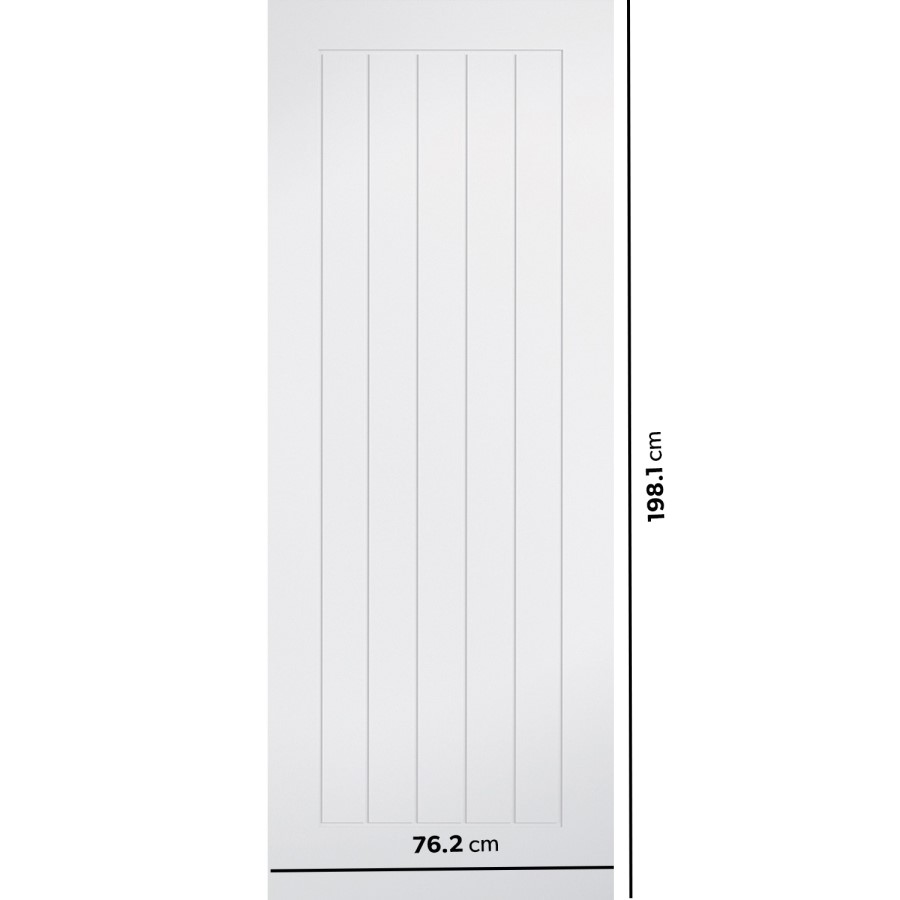 Internal White Primed Cottage Door - 1981 x 762 x 35mm - Mexicano - Dalby