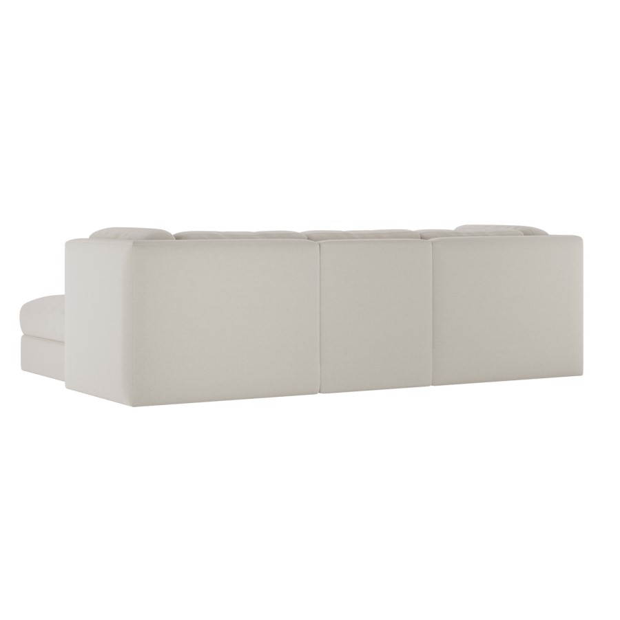 Cream Chenille 4 Seater Modular Chaise L-Shape Corner Sofa - Cameron