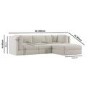 Cream Chenille 4 Seater Modular Chaise L-Shape Corner Sofa - Cameron