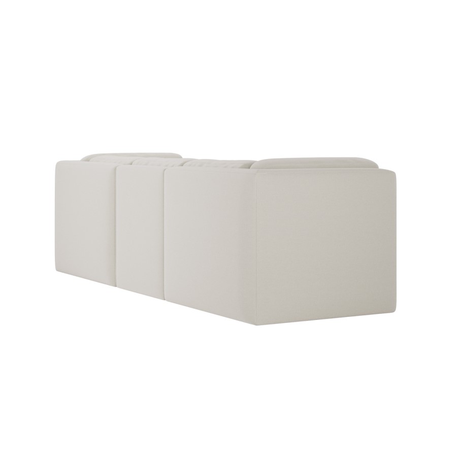Cream Chenille 4 Seater Modular Chaise L-Shape Corner Sofa - Cameron