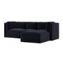 Navy Blue Chenille 4 Seater Modular Chaise L-Shape Corner Sofa - Cameron