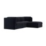 Navy Blue Chenille 4 Seater Modular Chaise L-Shape Corner Sofa - Cameron